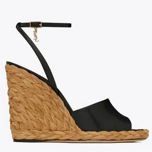 Saint Laurent YSL Paloma Leder Espadrille Keilabsatz Sandalen Gr. 40 - Bild 1 von 8