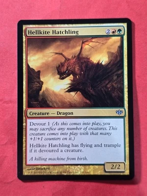 2009 Magic The Gathering Conflux #111 Hellkite Hatchling, UC, NF, cd1 - Image 1 of 3