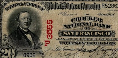 1902 $20 The Crocker NB of San Francisco California Red Seal Ch#3555 PMG 20 - Image 1 of 4