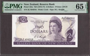 Neuseeland 2 $ ND (1975-77) QEII Prefix 2L7 Pick-164c GEM UNC PMG 65 EPQ - Bild 1 von 2