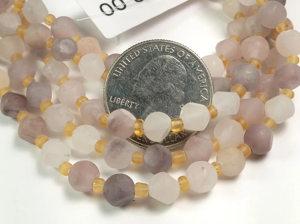 6mm Mixed Jade Matte Magic Square Gemstone Beads 8-Inch Strand - Image 1 of 1