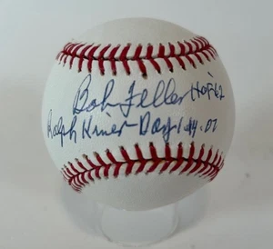 Bob Feller & Ralph Kiner Dual Autographed/Inscribed MLB Baseball JSA COA - Picture 1 of 3