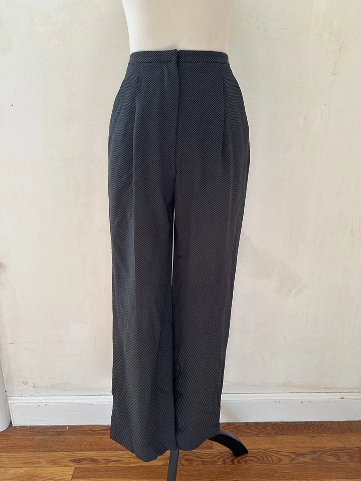 Pantalón GIORGIO ARMANI De Colección Plisado Pierna Ancha Cintura Alta Mezcla Lana Talla 36 Foto 1 de 4