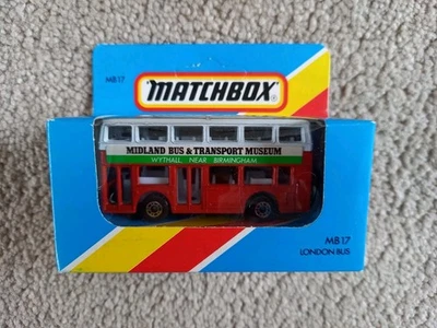 Matchbox MB17 London Bus 'Midland Bus & Transport Museum' MIB Unopened Box  - Image 1 of 4