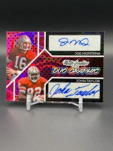 2024 Leaf Eclectic #1/7 Pink Lava Joe Montana John Taylor Duo-Graphic Auto - Imagen 1 de 2