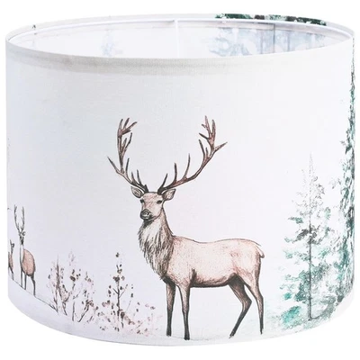 Pantalla de lámpara de 13 pulgadas, pantallas de lámpara de bosque verde para Navidad, impresión HD ciervo L... Foto 1 de 4