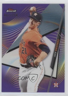 2020 Topps Finest Purple Refractor /250 Zack Greinke #90 - Image 1 of 2