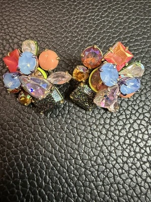 J Crew Brûlée  Rhinestone Cluster Statement Earrings - Pierced -NICE!!!  - Image 1 of 4