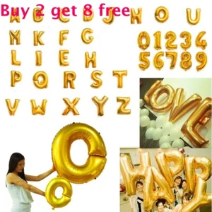 16"/40cm Blue Silver Numbers Letters Foil Balloons Birthday Decoration Ballon - Picture 1 of 21