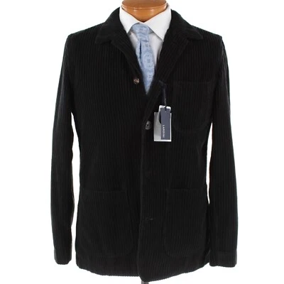 Chaqueta Lardini NUEVA CON ETIQUETAS Tareas Talla L en Negro Sólido Ancho Pana de Gallena Algodón Foto 1 de 4