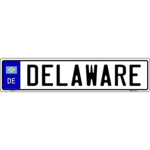 Delaware Metal European 20.5" x 4.5" License Plate Sign for Car Truck Home - Picture 1 of 1
