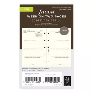 Filofax Mini Refill 2026 Week on Two Pages Diary 68124 - Picture 1 of 4