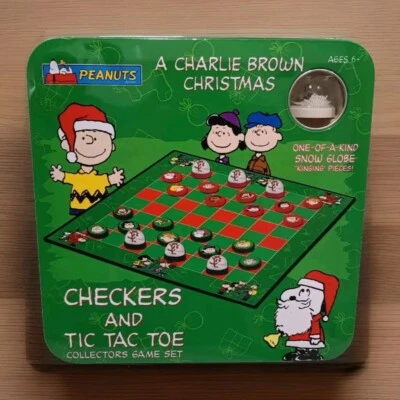 Charlie Brown Christmas Peanuts Collectors USAOpoly Checkers Tic Tac Toe NEW - Image 1 of 4