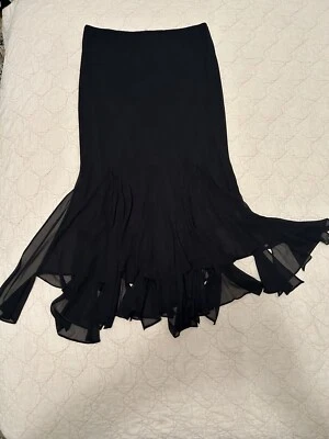 J.BS.ltd плюс женщин черный с подкладкой с оборками кромки midi юбка размер 14 Вт - Изображение 1 из 4