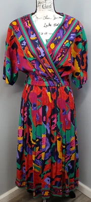 Vestido de Colección Together para Mujer 8P Multi Arco Iris Sobrepelliz Cuello Almohadillas para los Hombros Calado Foto 1 de 4