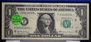 VERY RARE FROM SHEET 2017A  $1.00 STAR NOTE  VERY RARE LOW RUN 640K GREAT COND. - Picture 1 of 2