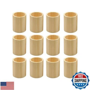 Cregugua 12-Pack 4 Inch Round Wood Pen Holder Unfinished Wooden Pencil Holder - Picture 1 of 3
