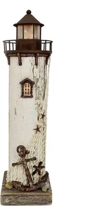 Wood Lighthouse with Led Light Nautical Decorations for Home Rustic Lighthouse T - Picture 1 of 4
