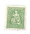 Switzerland 1867-1881 Helvetia 25C Mc: 32 Green Used Stamp Lightly Hinged (A1)