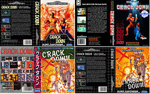 - Boîte de remplacement Crack Down Mega Drive Genesis PAL NTSC J étui d'art housse seulement