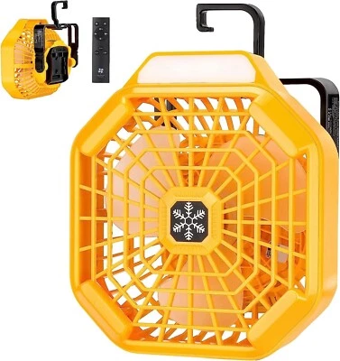 Camping Fan For Dewalt 20V Max Li-ion Battery Cordless Fan with LED Light Remote - Image 1 of 4