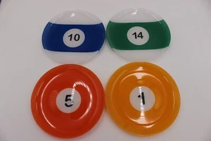 Set Of 4 Pool Billiard Ball Glass Snack Sandwich Plates Dishes Luminarc MCM - Picture 1 of 7
