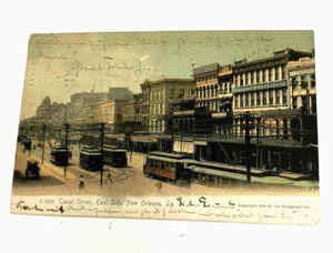 New Orleans LA. Canal Street East Side Rotograph Co. G3633 UDB Posted 1906 - Picture 1 of 3