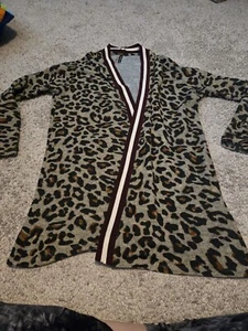 Massini Animal Print Langarm vorne offen Cardigan Stil Pullover - Bild 1 von 7