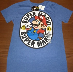 Super Mario Brothers Game Characters Men's Short Sleeve T Shirt Blue Size Small - Picture 1 of 1