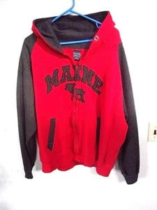 MAINE HOODIE w/Moose Red & Gray Full Zipper Men's Size XL Harrisburg Trading Co. - Picture 1 of 8