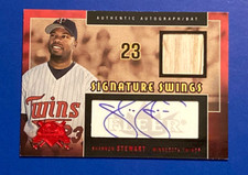 2005 Fleer National Pastime Signature Swings Red Bats 53/99 Shannon Stewart Auto