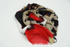 Burberry Scarf Silk & Cashmere Made In Italy Animal Print Size 175X50 - Picture 1 of 10