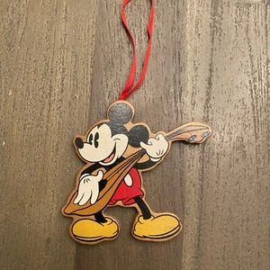 Disney Mickey Mouse Wood Wooden Christmas Ornament Vintage - Picture 1 of 3