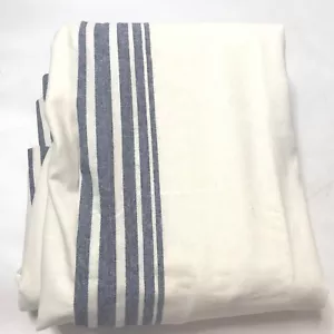 (1) Pottery Barn Riviera Striped Curtain 50”x84 Navy Blue Cotton Lined New - Picture 1 of 4