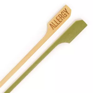 Allergy Food Marker - Bamboo Wood Paddle Picks Skewers - Picture 1 of 12