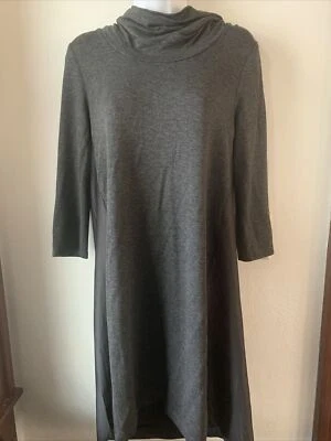 Vestido túnica Saturday Sunday Anthropologie estilo alto bajo capucha cuello gris pequeño Foto 1 de 4