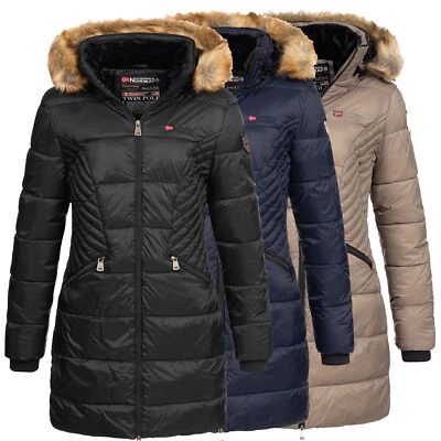 Chaqueta de mujer Geographical Norway parka de invierno capucha de piel Parka muy cálida Figb S-XX