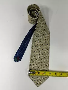 Corbata de cuello Tommy Hilfiger dorada azul 100 % seda para hombre hecha en EE. UU. 58 - ¡Elegante! - Imagen 1 de 3