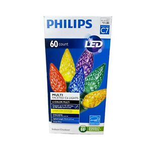 Philips 60ct C6 MULTI FACETED 6 COLOR LIGHTS LED C7 Indoor/Outdoor