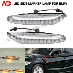 FOR BMW E46 E60E61 E81E82E83E84E87 E90 E91 LED Side Marker Light Dynamic Clear - Picture 1 of 7