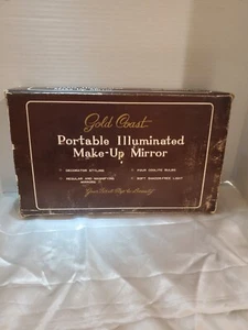 VINTAGE NEU beleuchteter Schminkspiegel mit Tragetasche tragbares elektrisches Kabel  - Bild 1 von 8