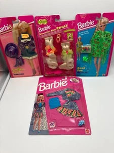 Barbie Lot Of 4 Outfits and 1 Hair Attachable All new in pkg. Vtg. 1992-1994 - Picture 1 of 15