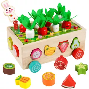 Montessori Spielzeug Ab 1 Jahr Holzspielzeug 7-in-1 Farmspiel Motorikspielzeug - Bild 1 von 7