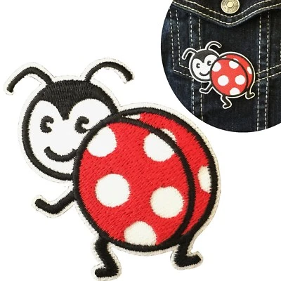 Ladybug Iron on patch lady bug insect cartoon jitter embroidery transfer patches - image 1 of 3