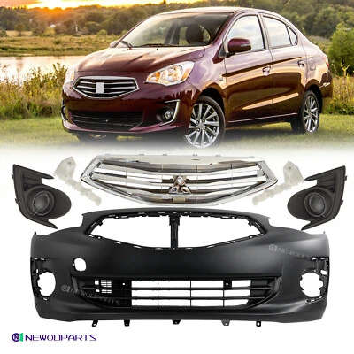 Fit Mitsubishi Mirage G4 2017-20 Front Bumper/Grille/Fog Lamp Cover/Bracket 6pcs - Image 1 of 4