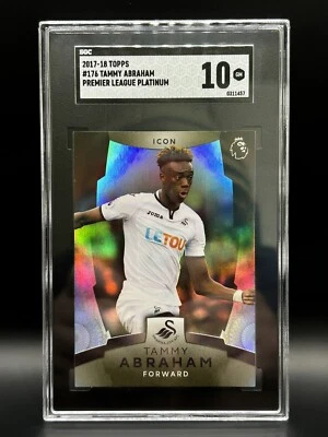 2017-18 Topps Premier League Platinum Tammy Abraham RC Icon Insert SGC 10 - Image 1 of 3