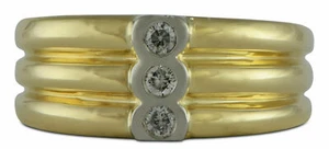 14k Yellow Gold Ring Round Diamond .20ct TW Size 11 Mens H/I1 Bezel Set - Picture 1 of 5