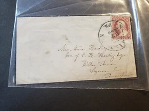 Cubierta de historia postal de luto de 1860 NORRISTOWN a Wilkes-barre, PA - Imagen 1 de 2