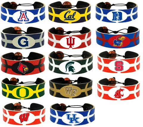 leather basketball bracelet NCAA PICK YOUR TEAM gamewear team color Cover