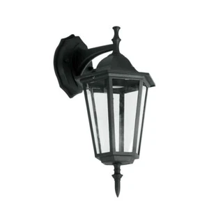 LAMPADA MURO APPLIQUE GIARDINO LANTERNA E27 ESTERNO NERA - Foto 1 di 5